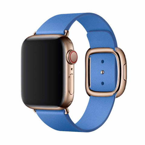 Кожаный ремешок Modern Buckle Leather для Apple Watch 38/40/41mm Gold/Cape cod blue